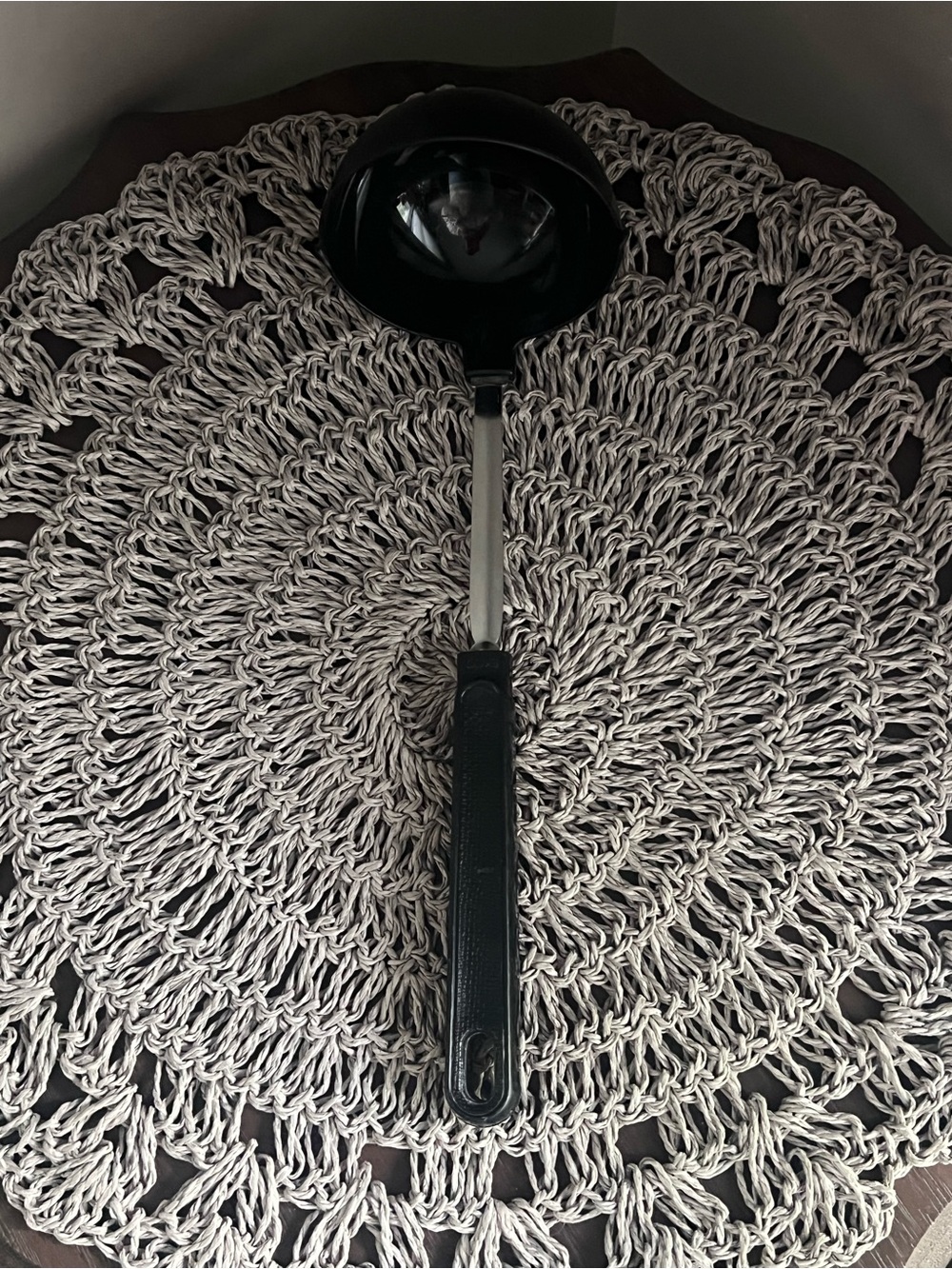 Vintage ECKO Black Plastic Soup Ladle with Long Handle